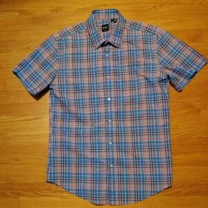 Boss Casual Plaid Shirt - Blue and Pink